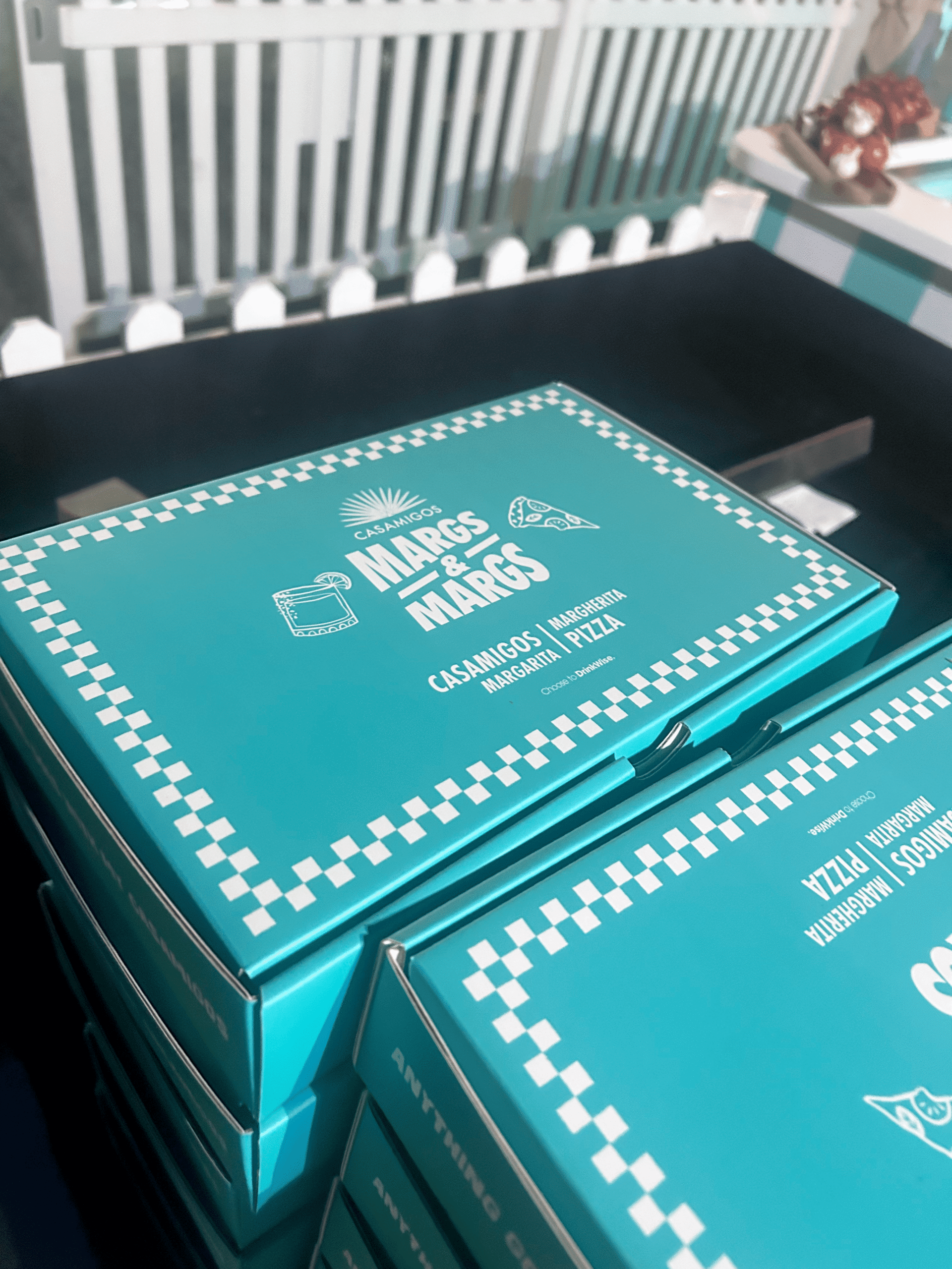 Casamigos Margs x Margs pizza boxes